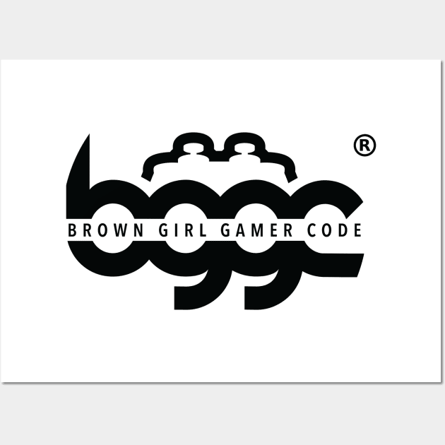 Brown Girl Gamer Code Horizontal Logo - Black Wall Art by Brown Girl Gamer Code